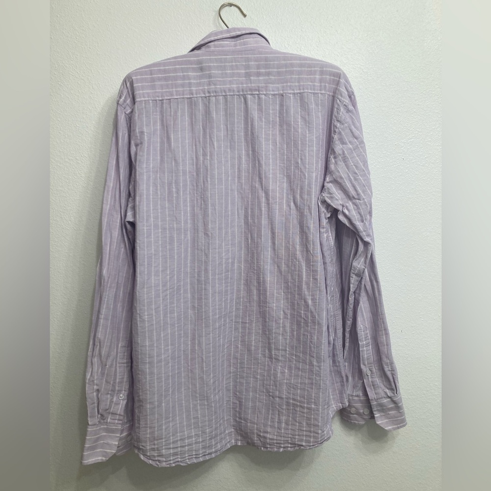 3/$15 ColorPlus Button Up Linen Blend Shirt Menβs L /42 Tailored Office Summer - Picture 6 of 6